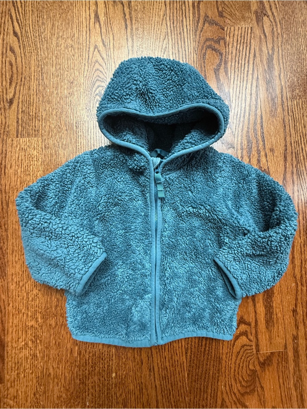 Primary Teal Hooded Sherpa Jacket 12-18 Months